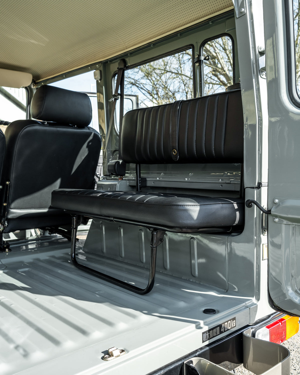 RESTORED CLASSIC 40 SERIES HEATH GRAY 1982 TOYOTA FJ40 LAND CRUISER WITH CUSTOM BLACK LEATHER SEATS FOR SALE