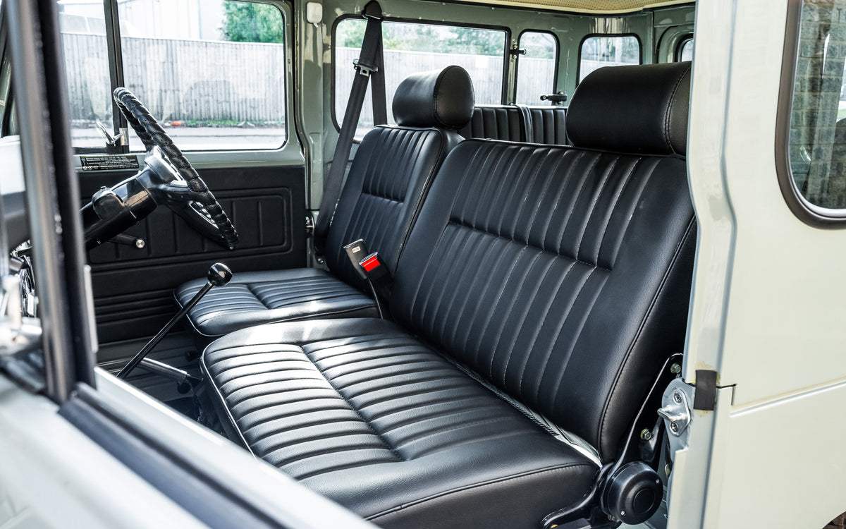 RESTORED VINTAGE 40 SERIES HEATH GRAY 1982 TOYOTA FJ40 LAND CRUISER WITH CUSTOM BLACK LEATHER SEATS FOR SALE