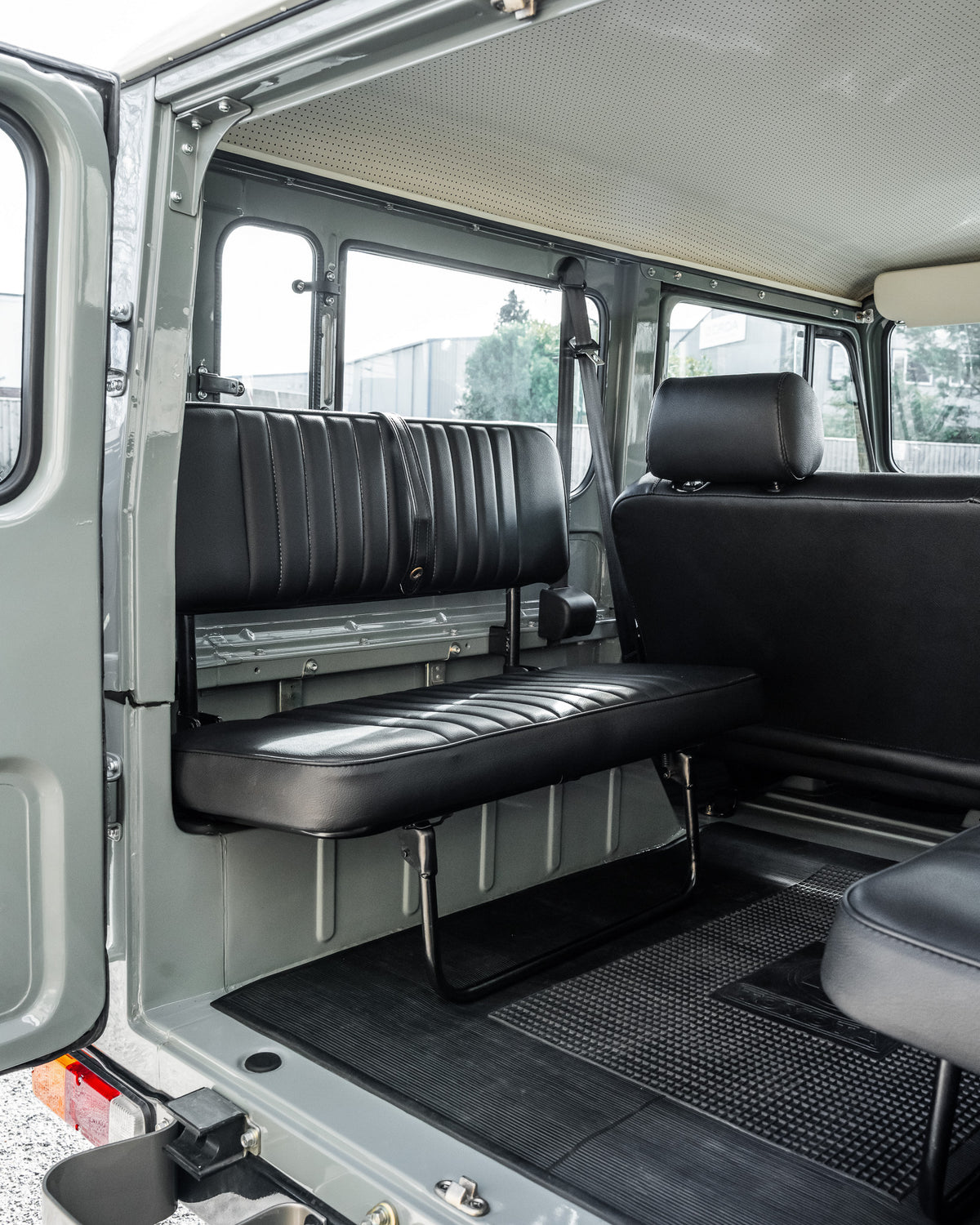 CLASSIC 40 SERIES HEATH GRAY 1982 TOYOTA FJ40 LAND CRUISER NEWLY RESTORED WITH CUSTOM BLACK LEATHER SEATS FOR SALE