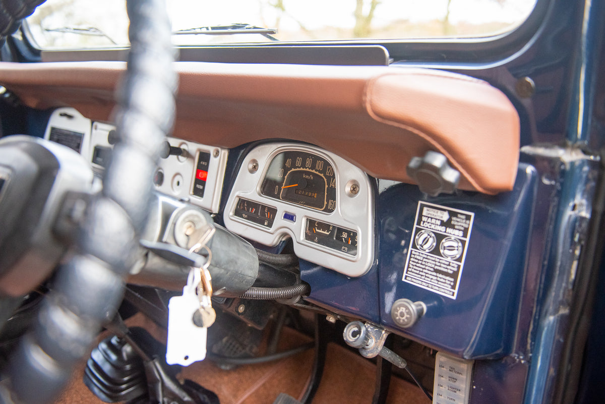 Restored 1983 Toyota BJ40 Land Cruiser in Royal Blue Custom Brown Leather Interior with Bulk New Interior Accessories and New Upholstery