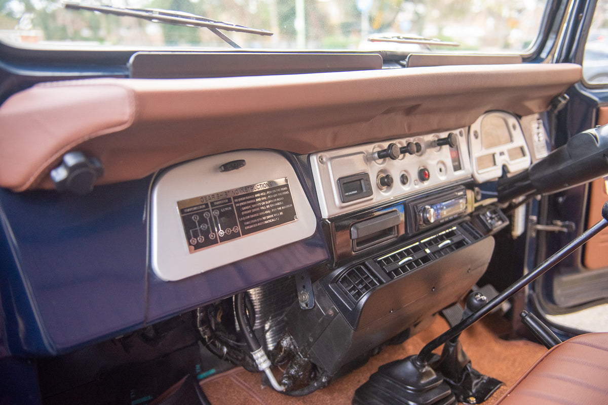 Restored 1983 Toyota BJ40 Land Cruiser in Royal Blue Custom Brown Leather Interior with Bulk New Interior Accessories and New Upholstery