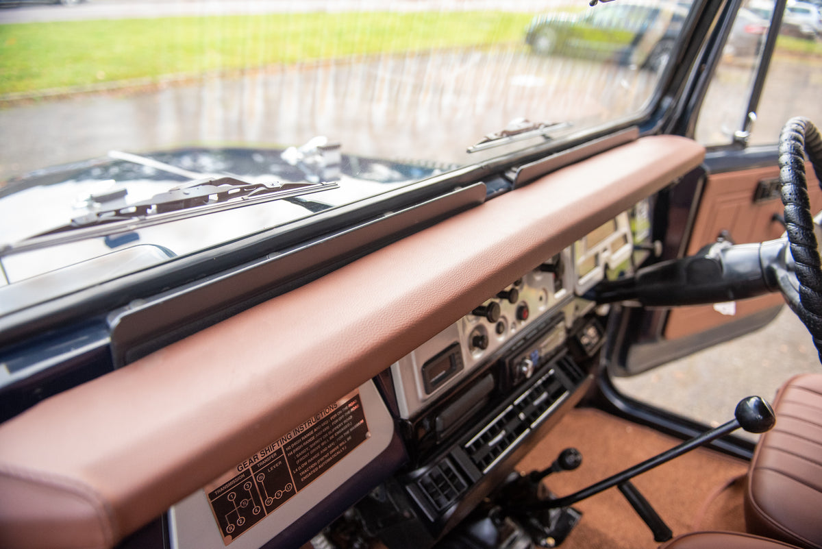 Restored 1983 Toyota BJ40 Land Cruiser in Royal Blue Custom Brown Leather Interior with Bulk New Interior Accessories and New Upholstery