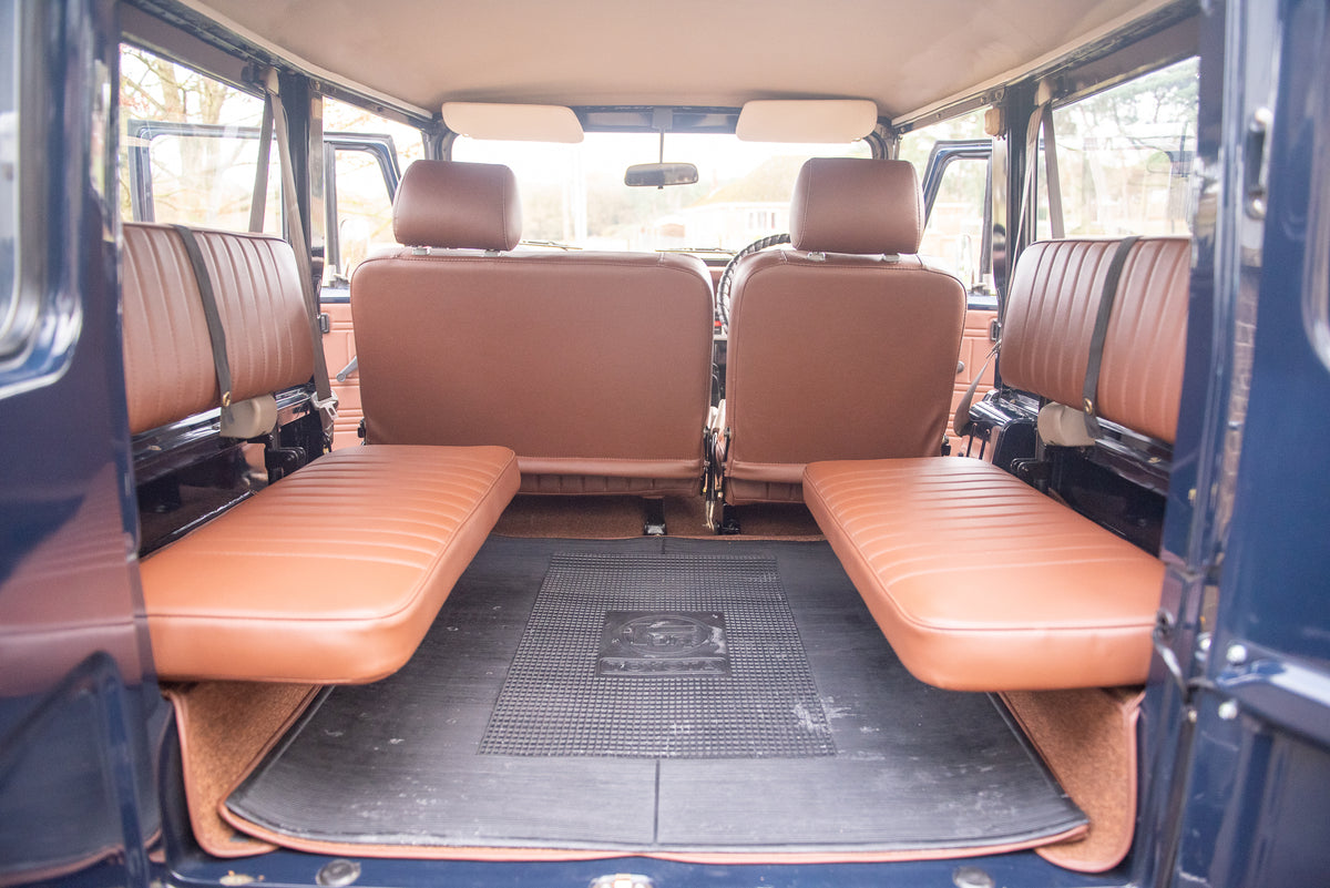 Restored 1983 Toyota BJ40 Land Cruiser in Royal Blue Custom Brown Leather Interior with Bulk New Interior Accessories and New Upholstery
