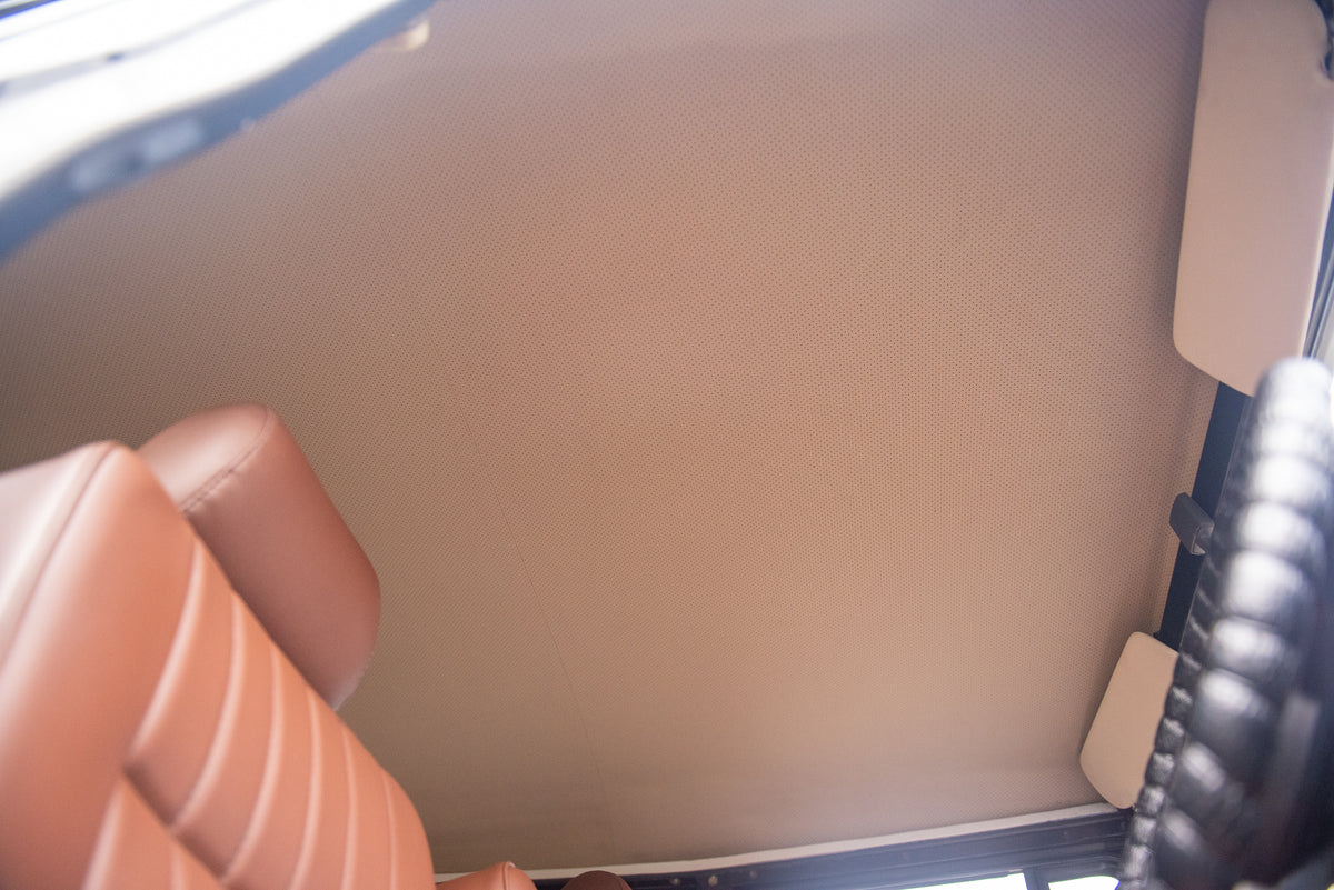 Well-detailed Custom Brown Leather Seats of 1983 Toyota BJ40 Land Cruiser Diesel Engine Restored by Hogg & Swan
