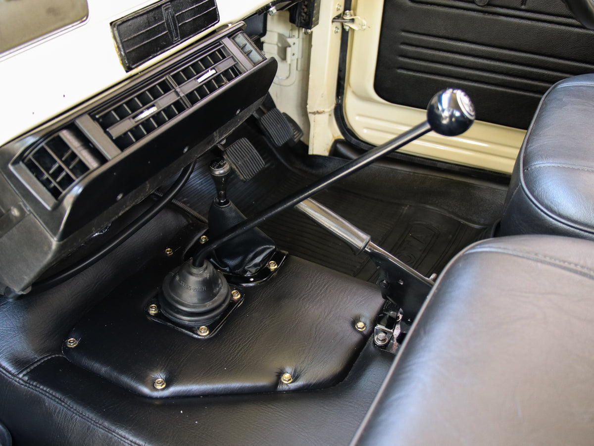 Classic 40 Series Toyota FJ40 Land Cruiser with Bulk Genuine Interior Parts and Black Leather Seats