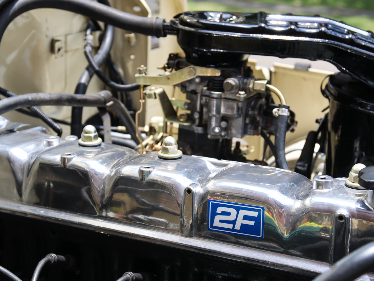 Beige 1980 Toyota FJ40 Land Cruiser with 2F Engine Overhauled and Chrome Finish
