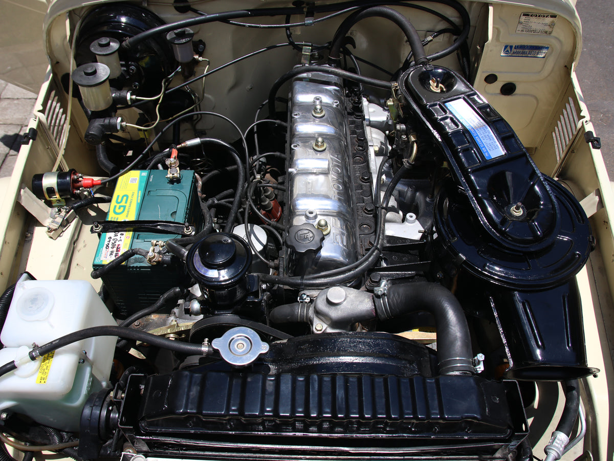 Beige 1980 Toyota FJ40 Land Cruiser with 2F Engine Overhauled and Chrome Finish