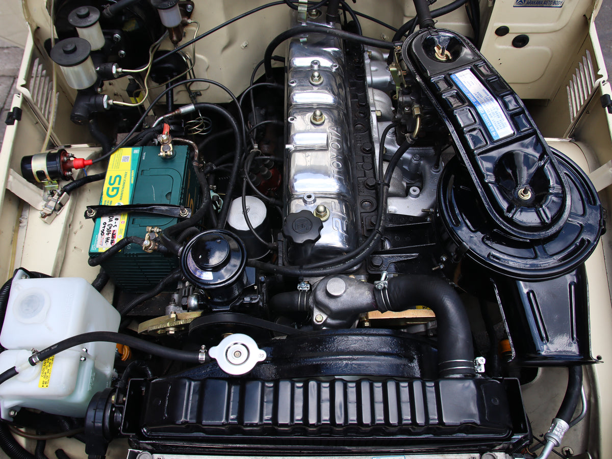 Original 2F Engine Overhauled Chrome Finish of Beige 1980 Toyota Jeep FJ40 Land Cruiser