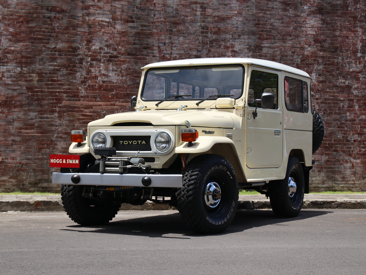 Classic 40 Series Toyota FJ40 Land Cruiser in Beige with Classic Tyres and Ironman Winch