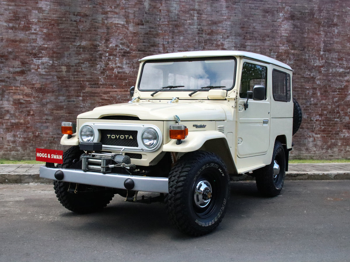Classic 40 Series Toyota FJ40 Land Cruiser in Beige with Classic Tyres and Ironman Winch
