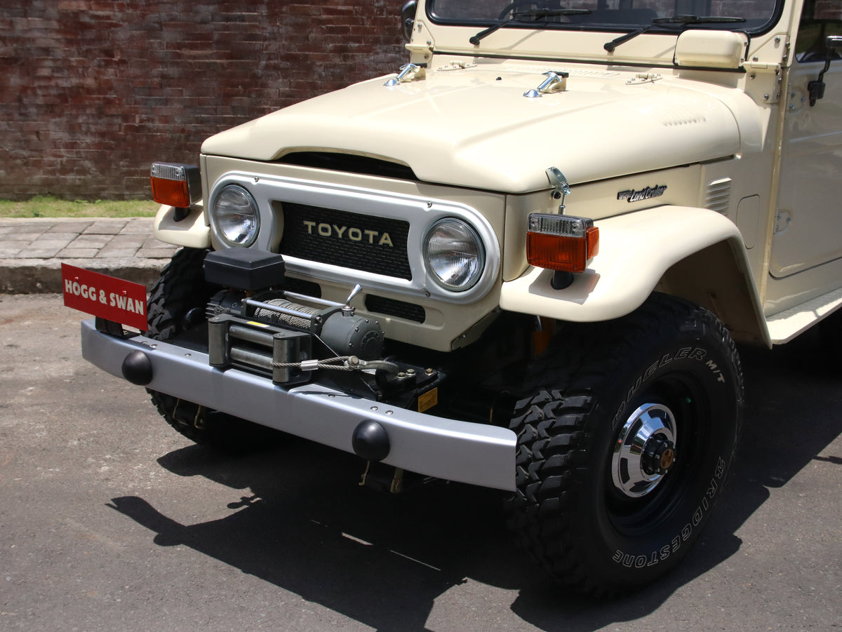 Classic 40 Series Toyota FJ40 Land Cruiser in Beige with Classic Tyres and Ironman Winch