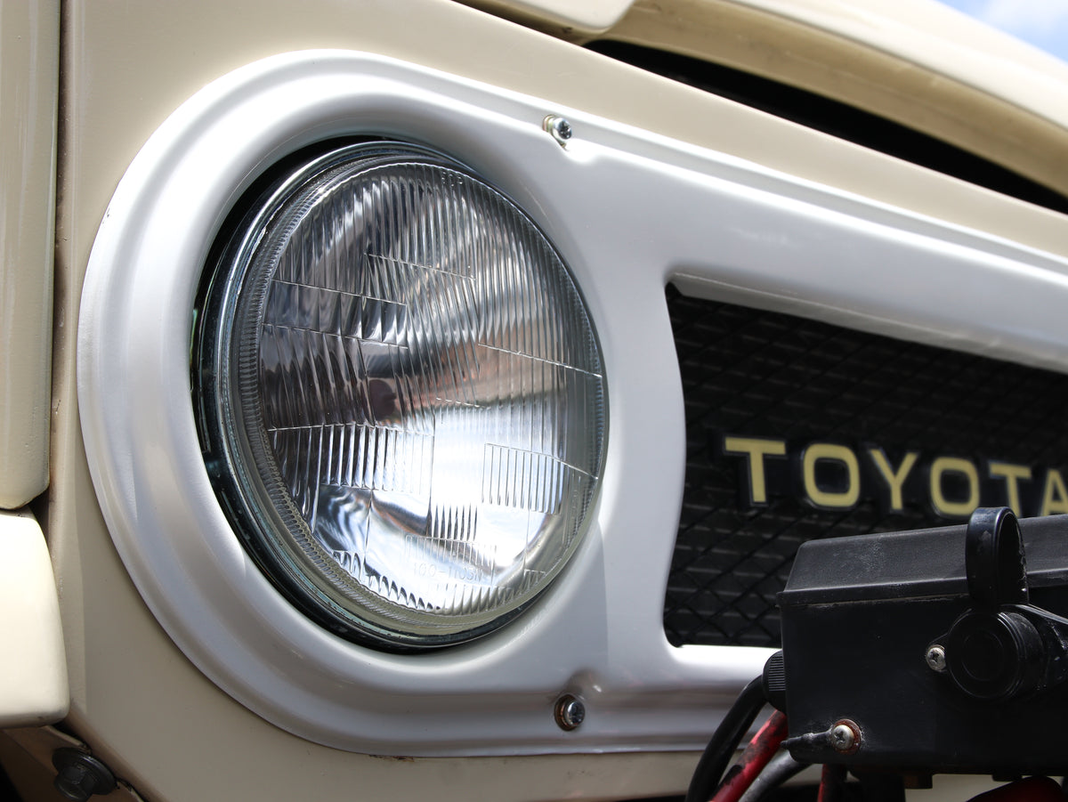 Beige 1980 Toyota FJ40 Land Cruiser with Bulk New Zinc Hardware and Accessories Restored by Hogg & Swan