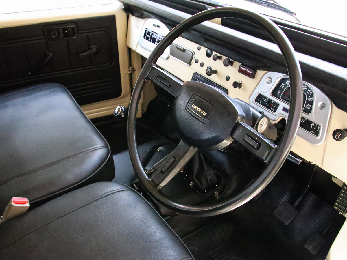 Classic 40 Series Toyota FJ40 Land Cruiser with Bulk Genuine Interior Parts and Black Leather Seats