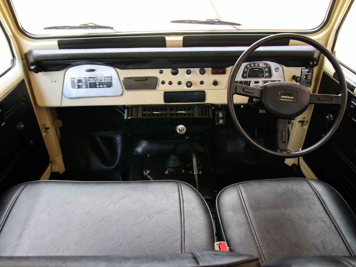 Classic 40 Series Toyota FJ40 Land Cruiser with Bulk Genuine Interior Parts and Black Leather Seats