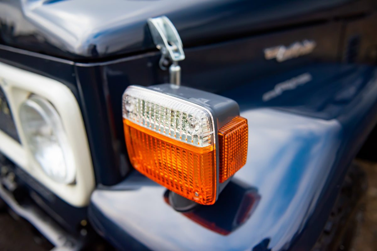 Vintage 40 Series Toyota BJ40 Land Cruiser Diesel with All New Genuine Toyota Parts Including New Genuine Headlights, Taillights, Front Signal Lamps, Spotlights, Reflector, Mirrors, and Toyota Badges