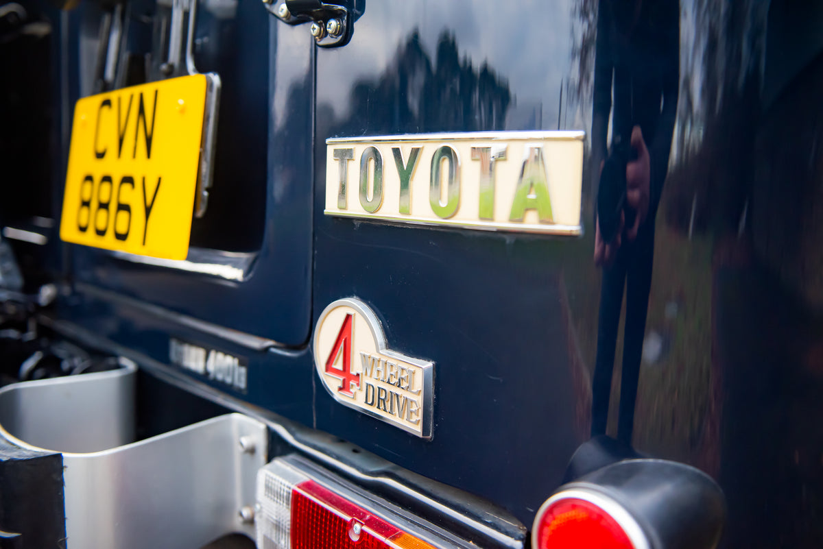 Vintage 40 Series Toyota BJ40 Land Cruiser Diesel with All New Genuine Toyota Parts Including New Genuine Headlights, Taillights, Front Signal Lamps, Spotlights, Reflector, Mirrors, and Toyota Badges