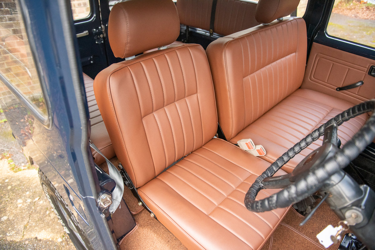 Restored 1983 Toyota BJ40 Land Cruiser in Royal Blue Custom Brown Leather Interior with Bulk New Interior Accessories and New Upholstery
