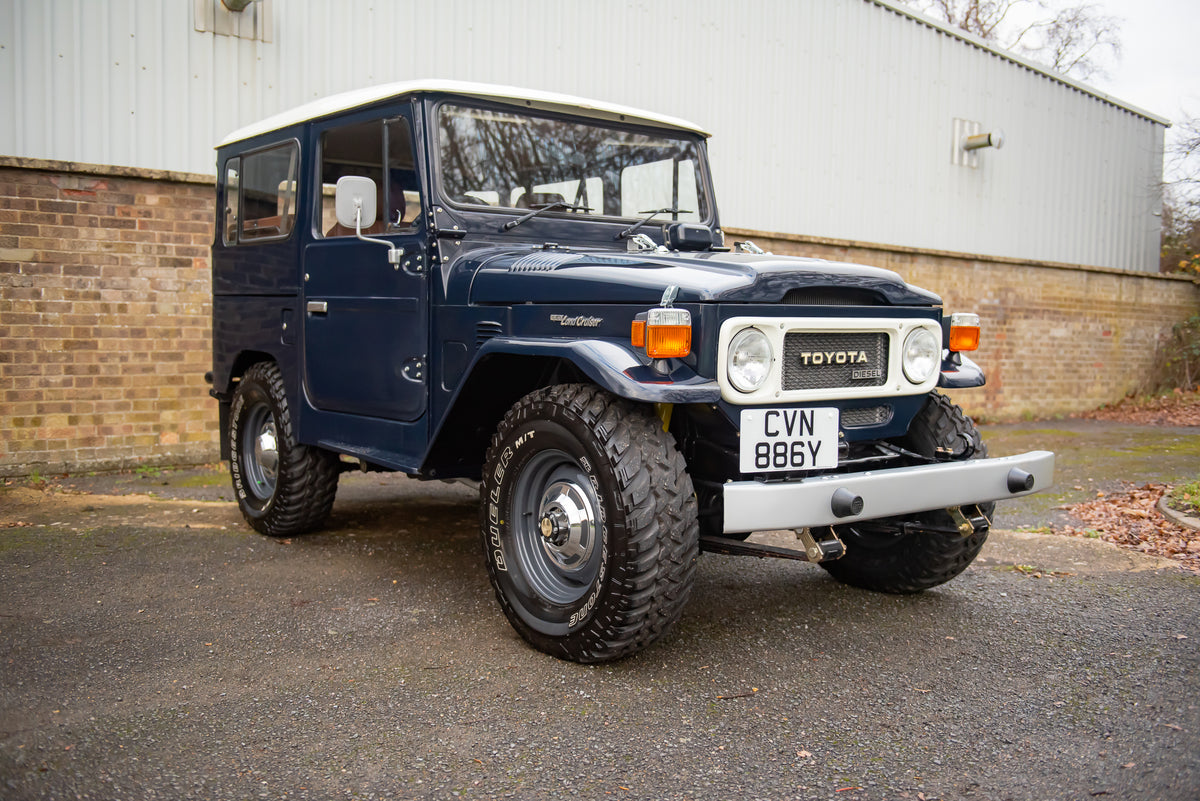 Vintage 40 Series Diesel Toyota BJ40 Land Cruiser with 16" Steel Rims and New Genuine Chrome Hub Caps