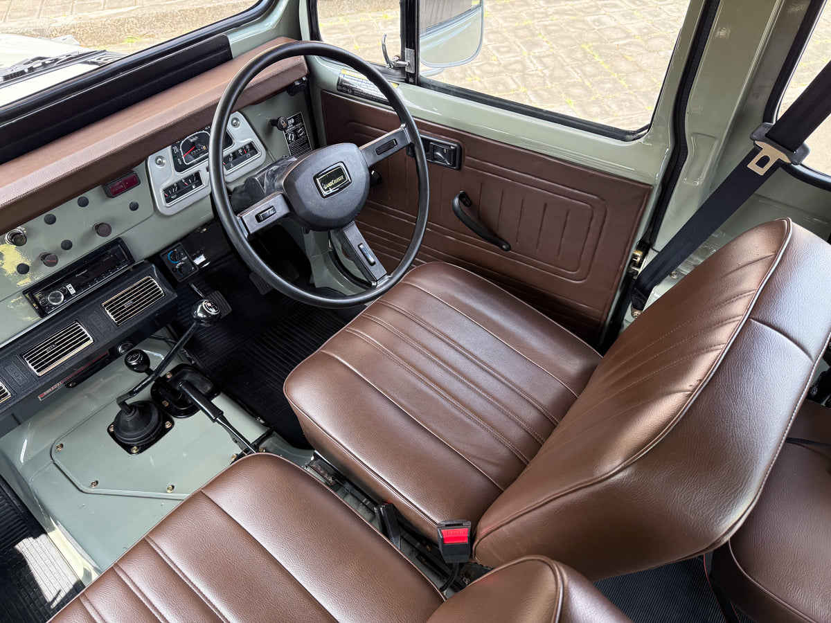 Grey 1979 Toyota FJ40 Land Cruiser Custom Brown Interior Restored by Hogg & Swan