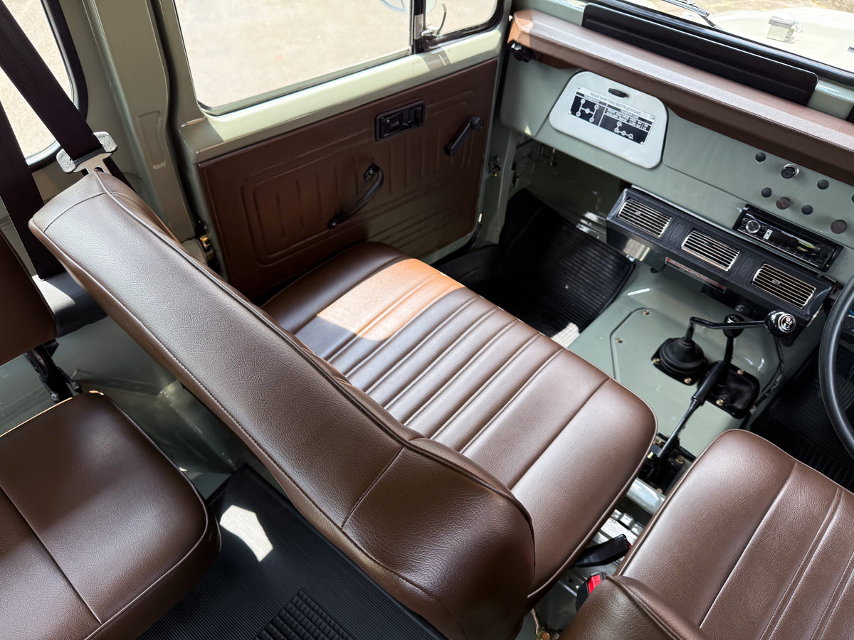 Grey 1979 Toyota FJ40 Land Cruiser Custom Brown Interior Restored by Hogg & Swan