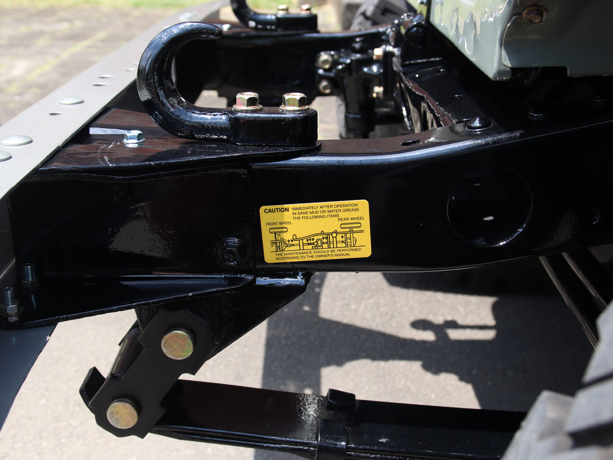 Well-detailed Solid Chassis of Grey 1979 Toyota FJ40 Land Cruiser Restored by Hogg & Swan