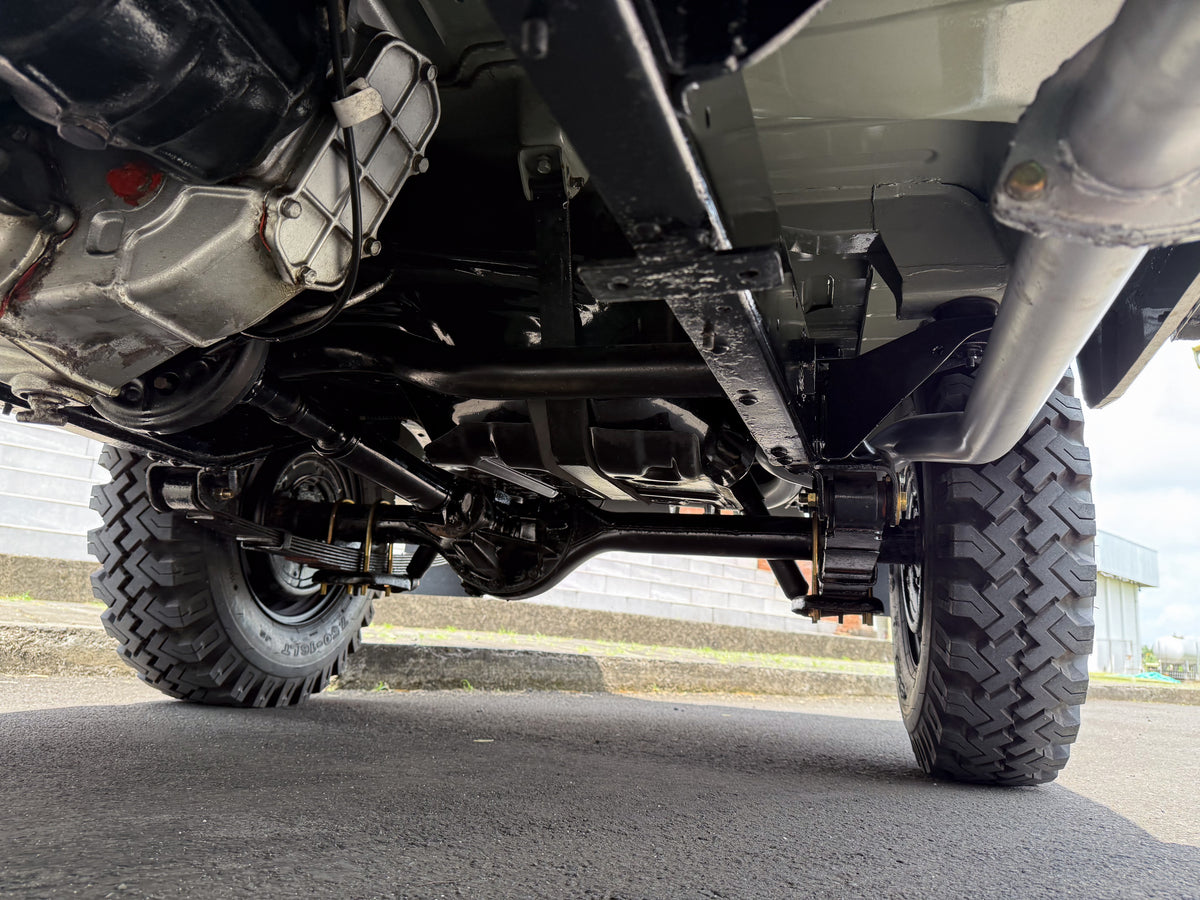 Well-detailed Solid Chassis of Grey 1979 Toyota FJ40 Land Cruiser Restored by Hogg & Swan