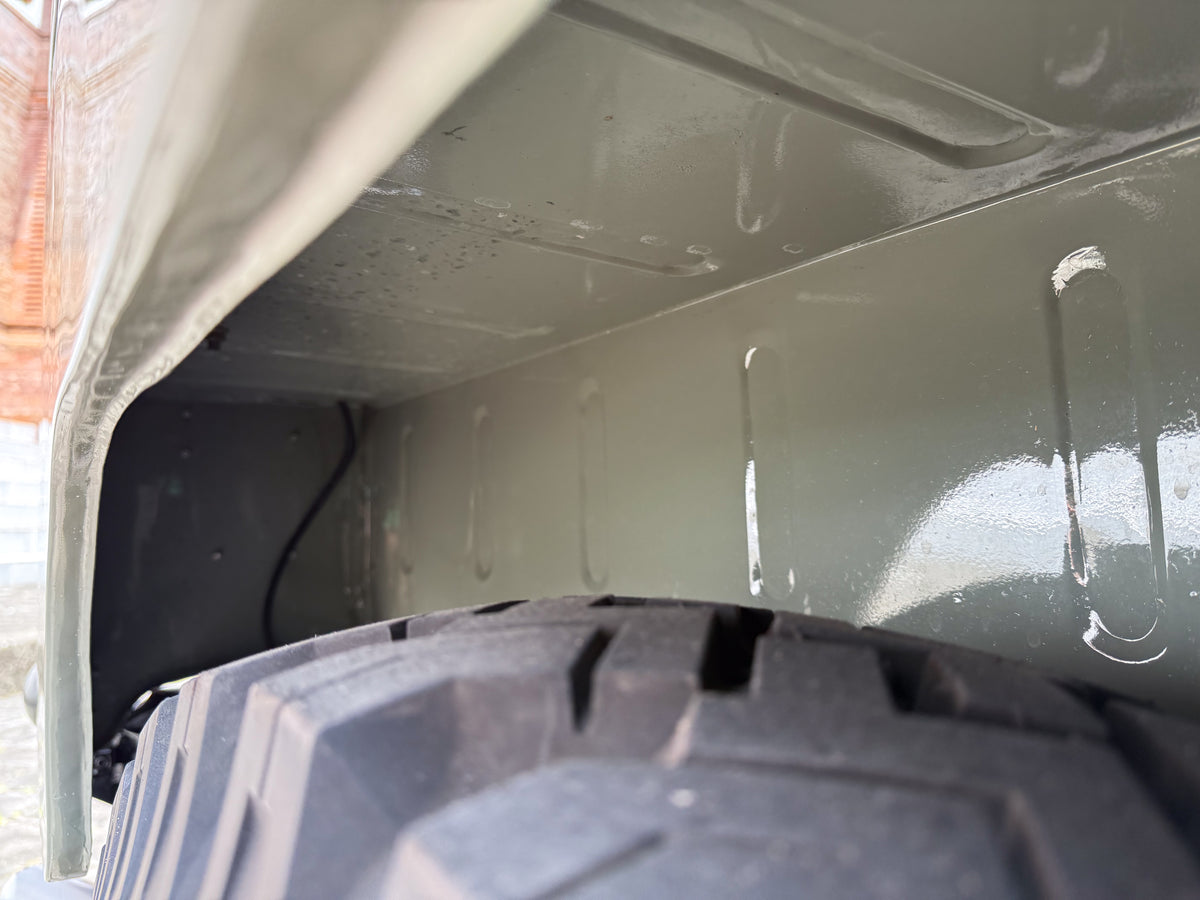 Well-detailed Underbody of Classic Toyota 40 Series Grey 1979 Toyota FJ40 Land Cruiser 