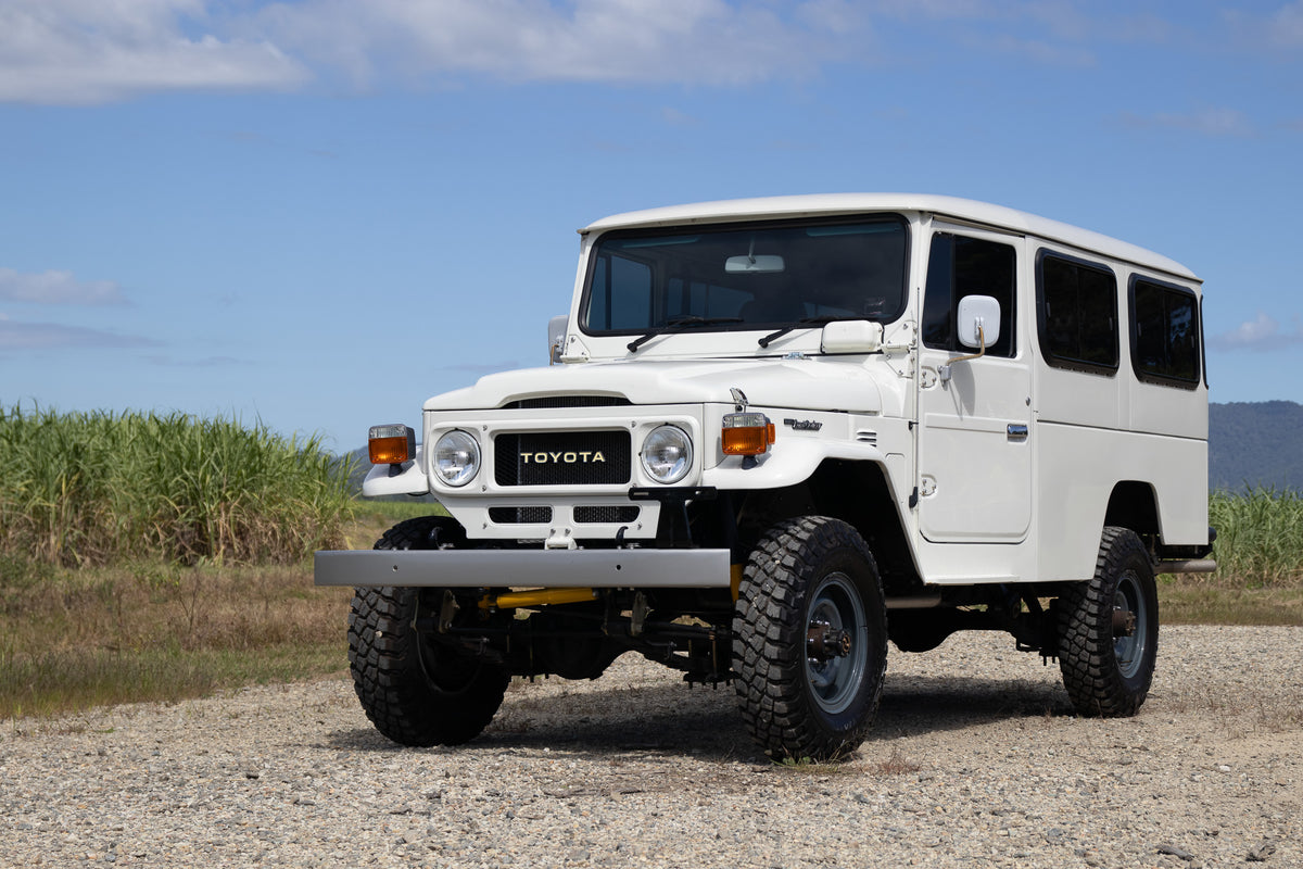 Classic 40 Series White 1982 Toyota FJ45 Troop Carrier Land Cruiser Full Restoration For Sale