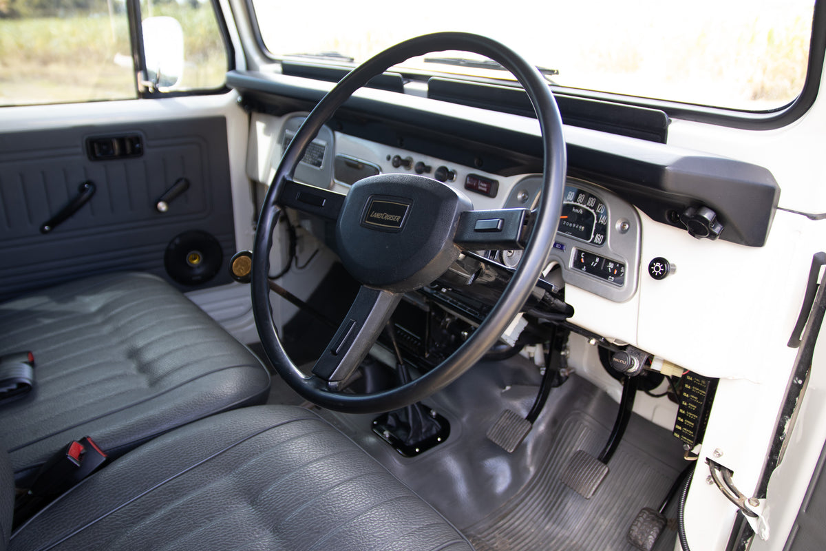 Restored White 1982 Toyota FJ45 Land Cruiser Reupholstered Gray Interior 