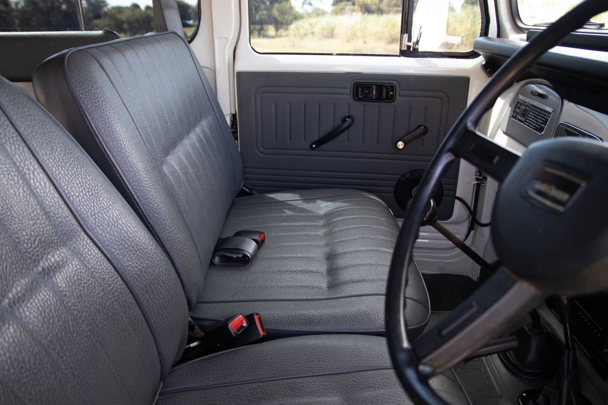 Restored White 1982 Toyota FJ45 Land Cruiser Reupholstered Gray Interior