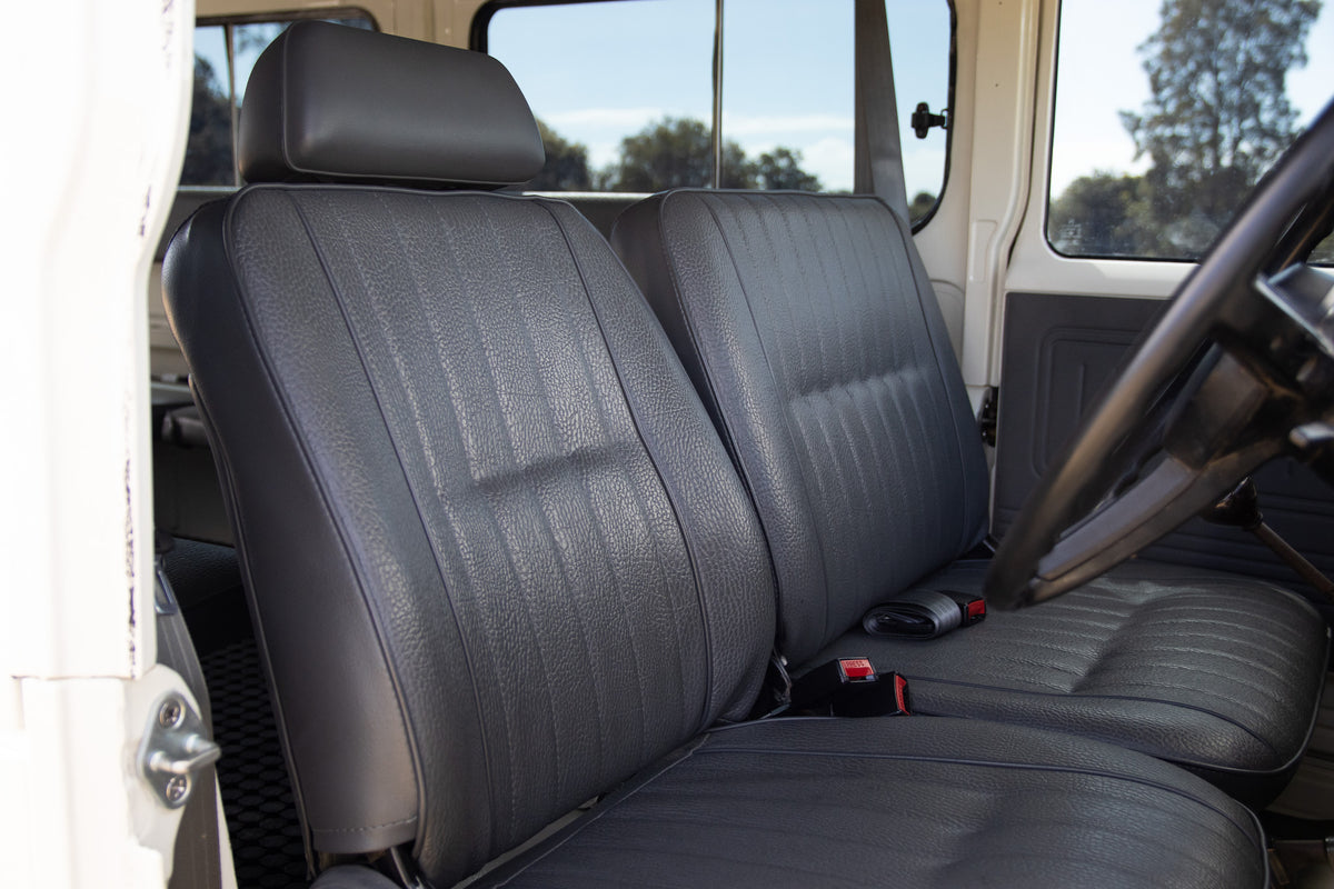 Restored White 1982 Toyota FJ45 Land Cruiser Reupholstered Gray Interior