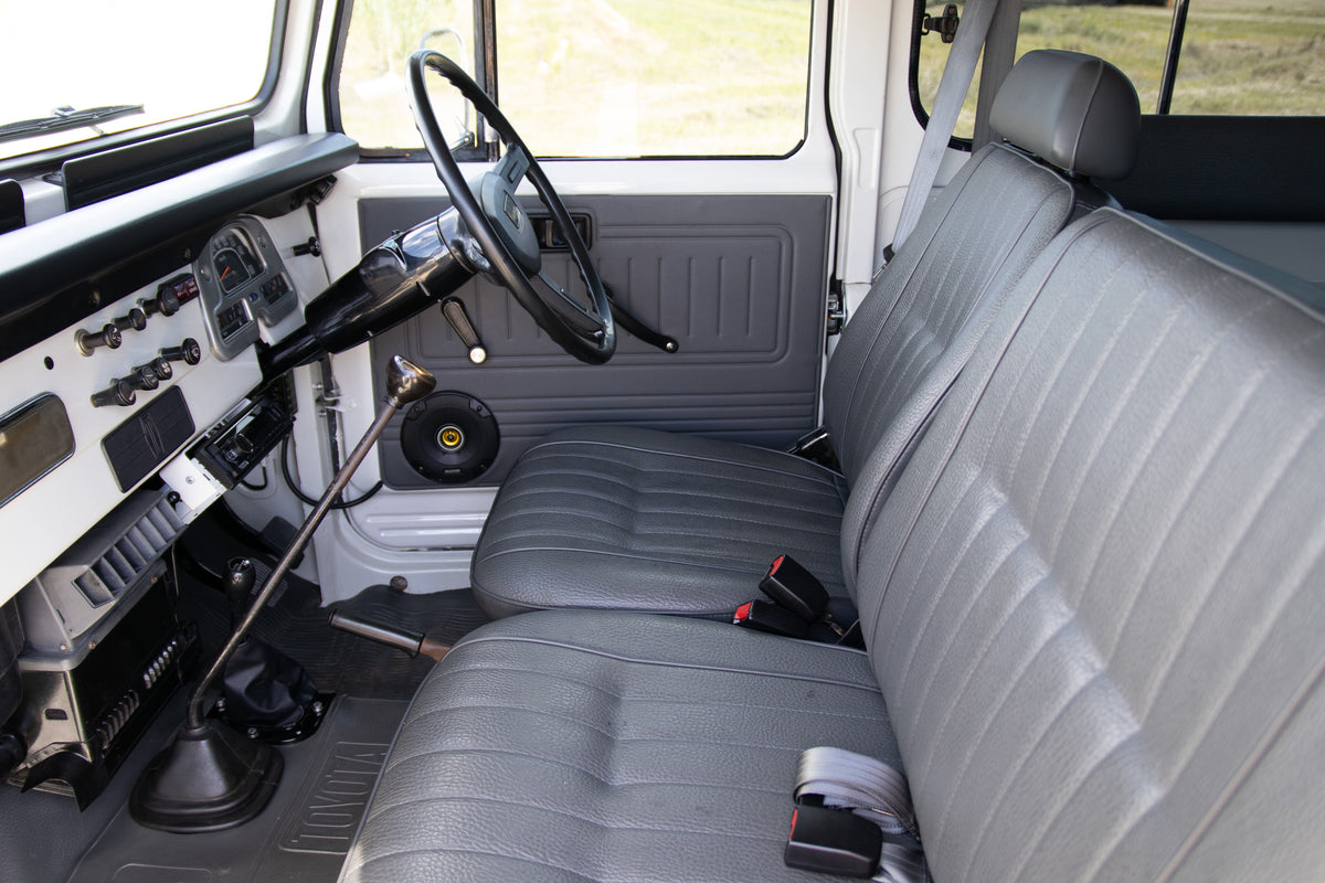 Restored White 1982 Toyota FJ45 Land Cruiser Reupholstered Gray Interior