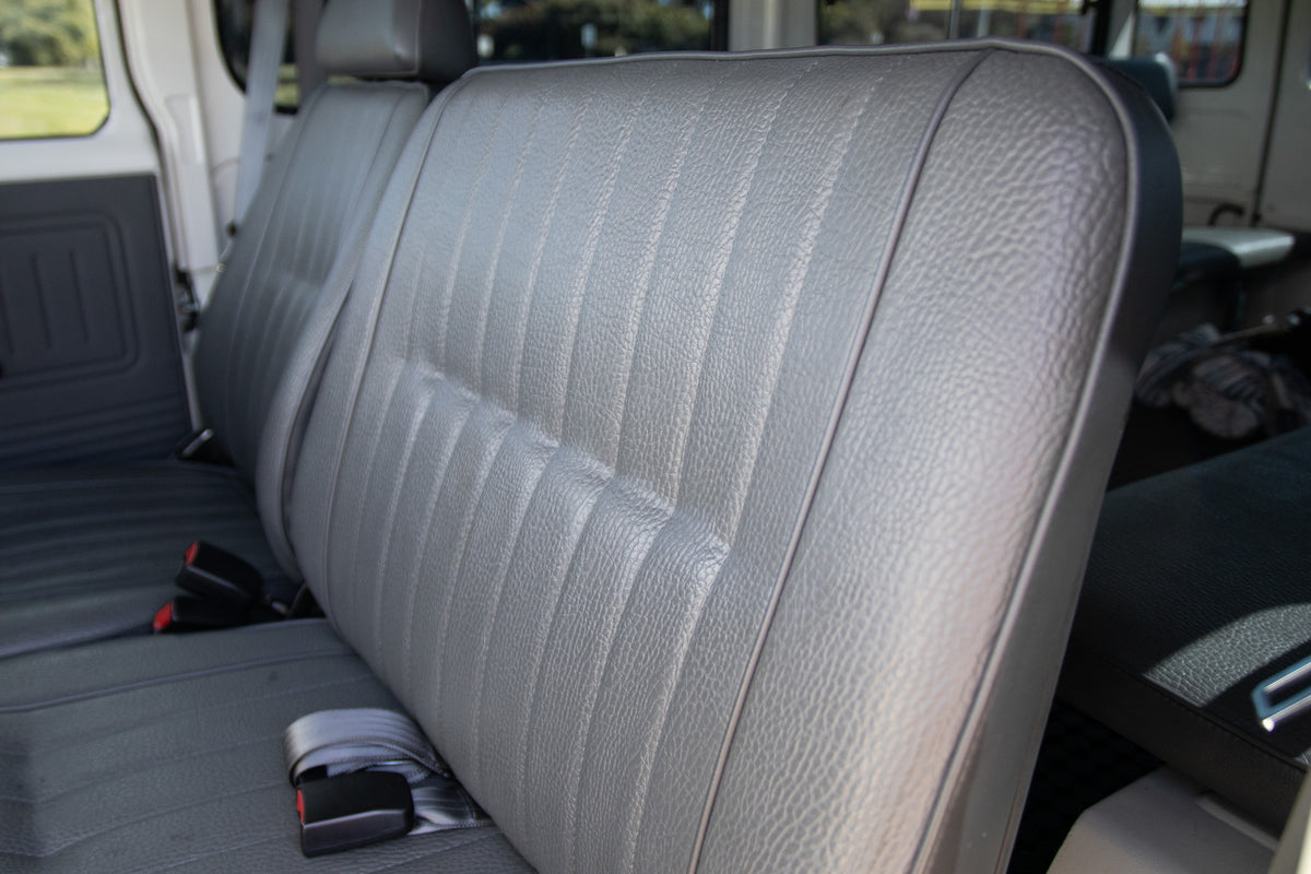 Restored White 1982 Toyota FJ45 Land Cruiser Reupholstered Gray Interior For Sale