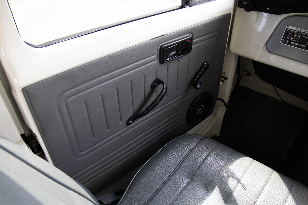 Restored White 1982 Toyota FJ45 Land Cruiser Reupholstered Gray Interior For Sale