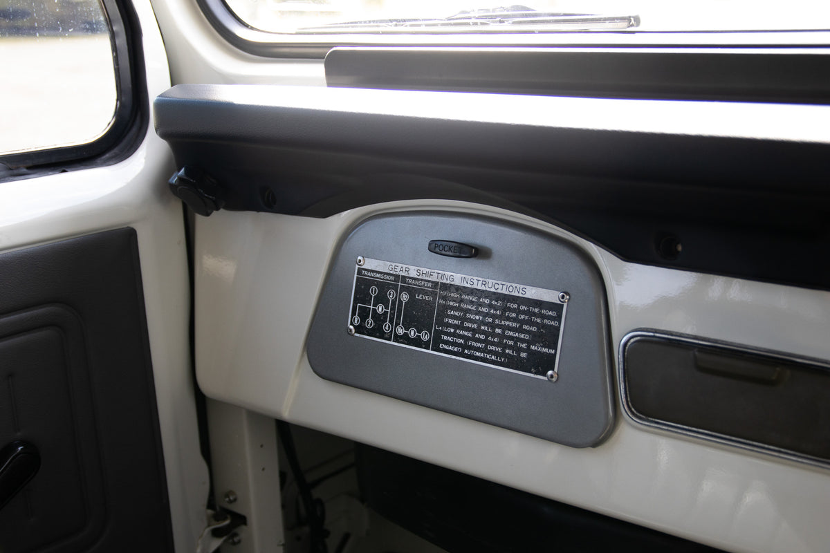 Restored White 1982 Toyota FJ45 Land Cruiser Reupholstered Gray Interior with Bluetooth Head Unit and 6" Speakers  For Sale