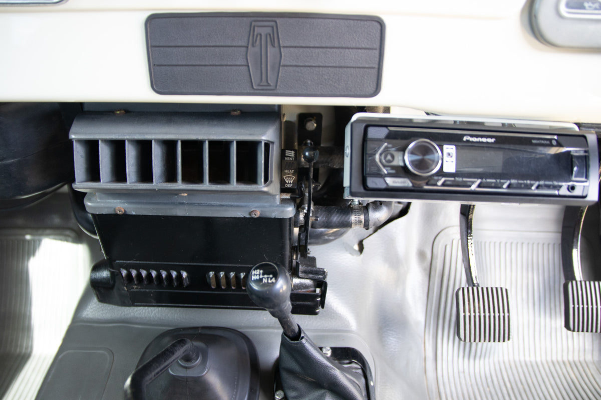 Restored White 1982 Toyota FJ45 Land Cruiser Reupholstered Gray Interior with Bluetooth Head Unit and 6" Speakers  For Sale