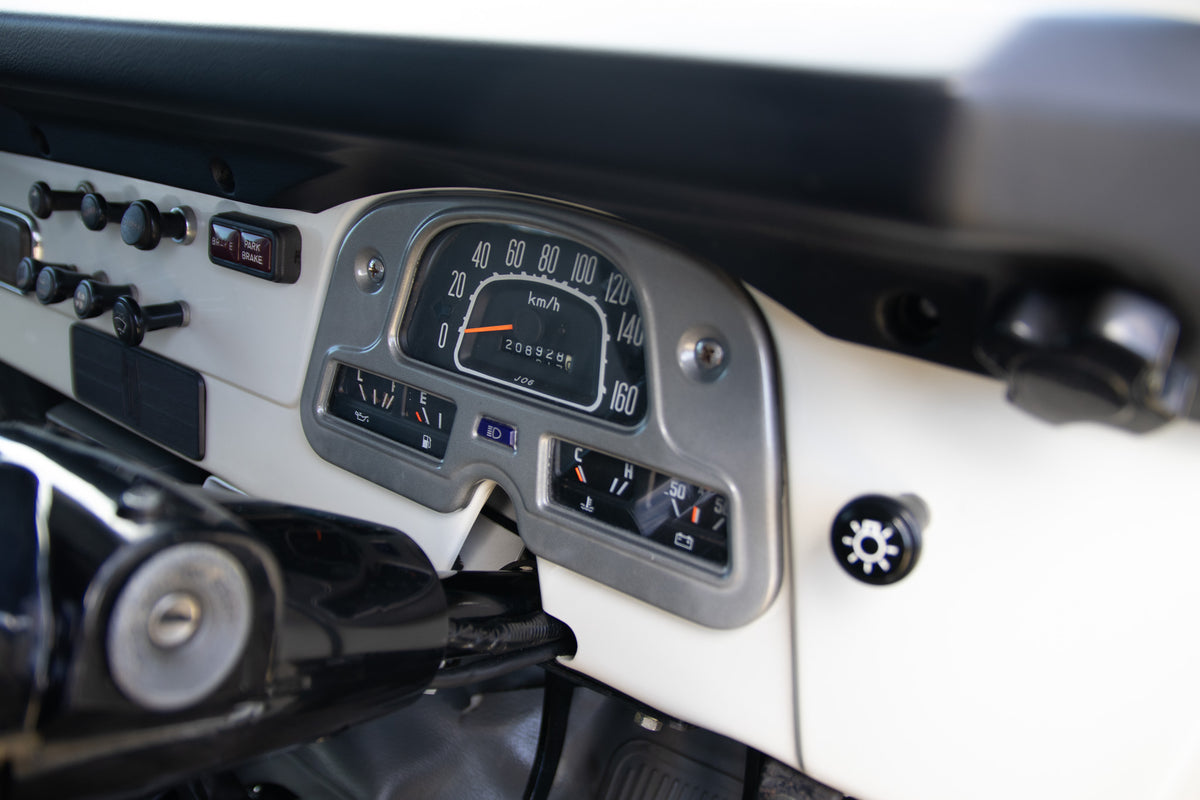 Restored White 1982 Toyota FJ45 Land Cruiser Reupholstered Gray Interior with Bluetooth Head Unit and 6" Speakers  For Sale
